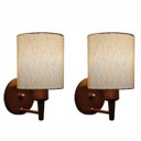 Ver imagem 1 de Kit/2 Arandela Cilíndrica Md-2009 Base Cobre Cúpula em Tecido 14x15cm Linho Bege - Bivolt