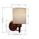 Ver imagem 2 de Kit/2 Arandela Cilíndrica Md-2009 Base Cobre Cúpula em Tecido 14x15cm Linho Bege - Bivolt