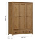 Ver imagem 2 de Guarda Roupa Solteiro Topázio 3 Portas e 2 Gavetas Freijó - Finestra Móveis