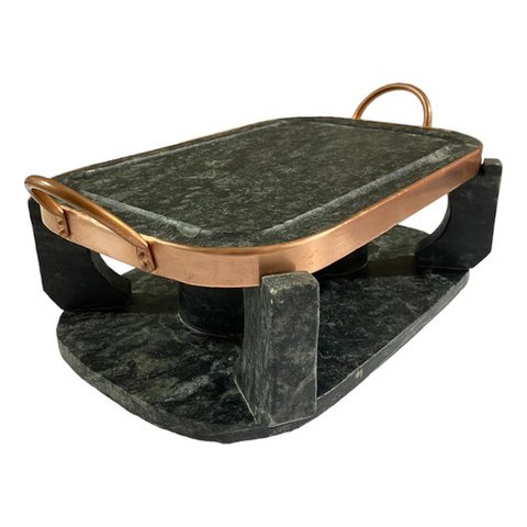 Chapa Oval de Pedra Sabão Gourmet Fondue Grande 31 Cm