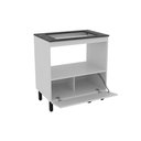 Ver imagem 2 de Balcão de Cozinha P/ Cooktop C/ Tampo Bl3315 C/ 1 Porta e 1 Nicho 75cm Branco/marmore Lunar - Tecno