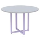 Ver imagem 1 de Mesa de Reunião Redonda P25 Pandin 110 Cm (largura) Tampo Mdp Cinza Pé Aço Tubular Lilás