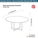 Ver imagem 2 de Mesa de Reunião Redonda P25 Pandin 110 Cm (largura) Tampo Mdp Cinza Pé Aço Tubular Lilás