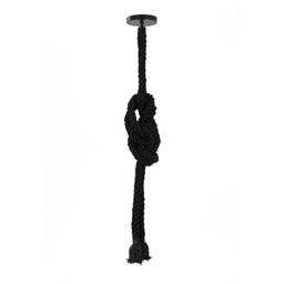 Lustre Pendente Corda para 2 Lâmpadas E27 Preto Bivolt - 2