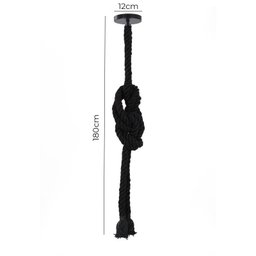Lustre Pendente Corda para 2 Lâmpadas E27 Preto Bivolt - 4