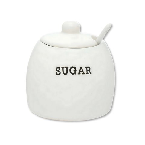 Açucareiro Ceramica com Colher 380ml Planeta