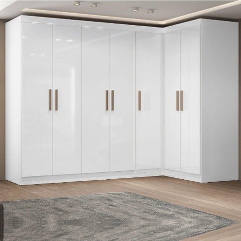 Quarto Modulado de Canto Madrid com 7 Portas Maxel