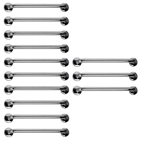 Barra de Apoio 60cm Aço Inox Kit 13 Unidades Acessibilidade Idoso Gestante Criança Suporte Resistent