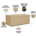 Ver imagem 4 de Calçadeira Recamier Baú Para Cama Box Solteiro Dália 100x50 Cm W01 Linho Bege Escuro - Lyam