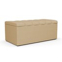 Ver imagem 1 de Calçadeira Recamier Baú Para Cama Box Solteiro Dália 100x50 Cm W01 Linho Bege Escuro - Lyam