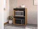 Ver imagem 2 de Armário Cooktop Adriana Amêndoa/preto C/tampo Fogão 4 ou 5 Bocas - Ajl Móveis
