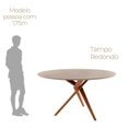 Ver imagem 5 de Mesa Tampo Texturizado 135x135cm Madeira Maciça Hope
