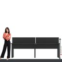 Ver imagem 5 de Plataforma Dupla Escrivaninha Tub Corporativa Light 4 Lugares 240cm Industrial Preto