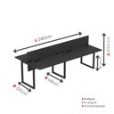 Ver imagem 4 de Plataforma Dupla Escrivaninha Tub Corporativa Light 4 Lugares 240cm Industrial Preto