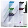 Kit com 2 Porta Caneta Lápis Clips Pincéis Rack Organizador de Mesa Multiuso Escritório Transparente - 8