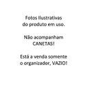 Ver imagem 3 de Kit com 2 Porta Caneta Lápis Clips Pincéis Rack Organizador de Mesa Multiuso Escritório Transparente