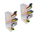 Ver imagem 1 de Kit com 2 Porta Caneta Lápis Clips Pincéis Rack Organizador de Mesa Multiuso Escritório Transparente