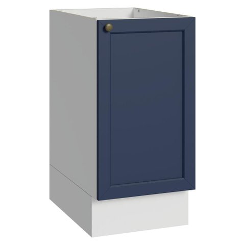 Balcão de Cozinha 40 cm 1 Porta (sem Tampo) Branco/Azul Vik Madesa