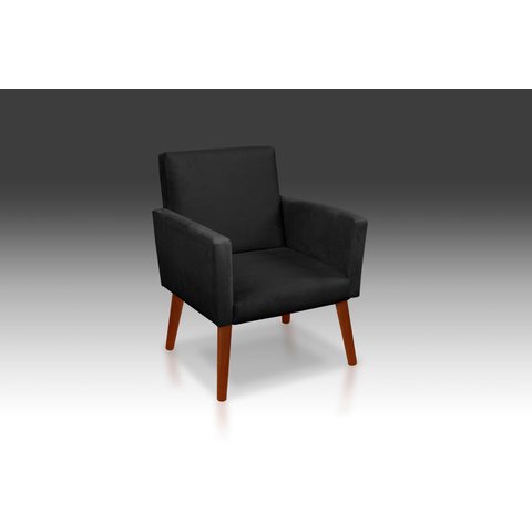Poltrona Decorativa Nina Suede Preto - Pandora Decor - Casa da Poltrona