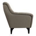 Ver imagem 4 de Poltrona Decorativa em Linho Bege Escuro com Tachas e Pés de Madeira Maciça Shaula Harmônica Mó