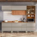 Ver imagem 1 de Cozinha Completa Modulada 5 Pecas 218,5cm x 270cm Proença Bege/Nogueira/Nude Prime