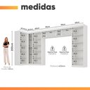 Ver imagem 7 de Guarda Roupa Modulado de Canto Madrid Quarto Completo 13 Portas MDP Branco Maxel Móveis