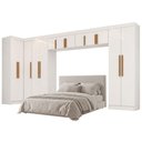 Ver imagem 1 de Guarda Roupa Modulado de Canto Madrid Quarto Completo 13 Portas MDP Branco Maxel Móveis