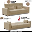 Ver imagem 4 de Sofá Cama Decorativo 210cm Beesley Suede Nude - Gran Belo