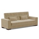 Ver imagem 1 de Sofá Cama Decorativo 210cm Beesley Suede Nude - Gran Belo