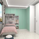 Ver imagem 2 de Quarto de Canto Solteiro com Guarda Roupas Cabeceira e Mesa de Cabeceira Alpes Luciane Móveis