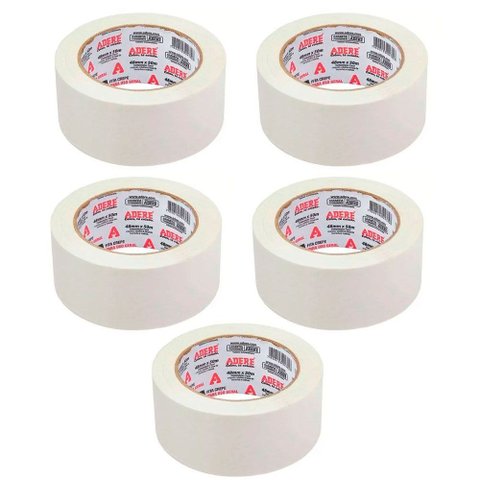 Kit 5 Fitas Crepe Uso Geral 48mm X 50m Adere