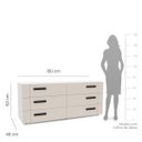 Ver imagem 3 de Cômoda Lisboa com 6 Gavetas 150x63cm Branco/Creme 240839