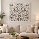Ver imagem 7 de Painel Decorativo de Parede em Madeira Branca Envelhecida Esculpido À Mão 91x91x7 cm