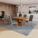 Ver imagem 1 de Conjunto Sala de Jantar Verbana Kappesberg 6 Cadeiras Veludo Titanio