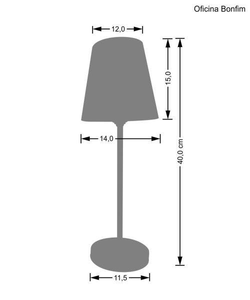 Abajur Pequeno 40cm Luminária Mesa - 2