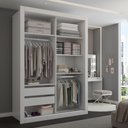 Ver imagem 2 de Guarda-roupa Solteiro Cardiff 2 Portas 2 Gavetas Branco - Panorama Móveis
