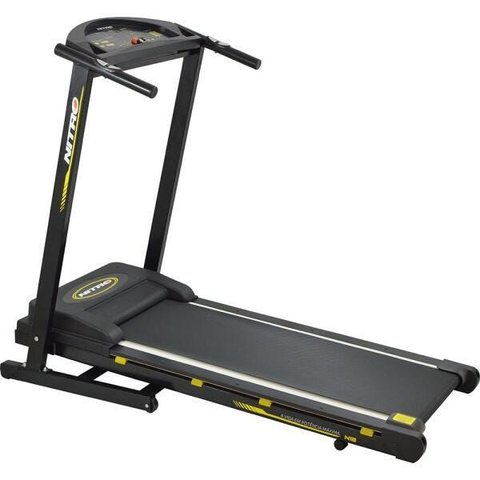 Esteira Elétrica Polimet Dobrável Residencial Fitness Academia Nitro N12 Bivolt 110v/220v Cor Preto