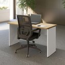 Ver imagem 7 de Mesa Retangular Escrivaninha 135cm x 60cm Tampo 25mm com Pés Painel F5 Office Cor:Macadâmia com
