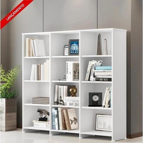 Livreiro Multiuso 9 Prateleiras Branco Trinidad Brienza