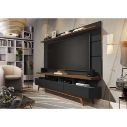 Rack e Painel Germai Vivare Wood Black / Freijo TV 72 Polegadas - Black / Freijó - 1