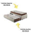 Ver imagem 7 de Bicama Box Solteiro Linho 88x188 com Dois Colchões Relax Adorabile Ecoflex Molas Ensacadas