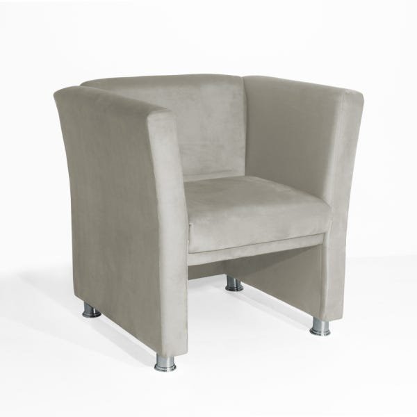 Poltrona Jade Suede Bege Sala Recepção Consultório - 1