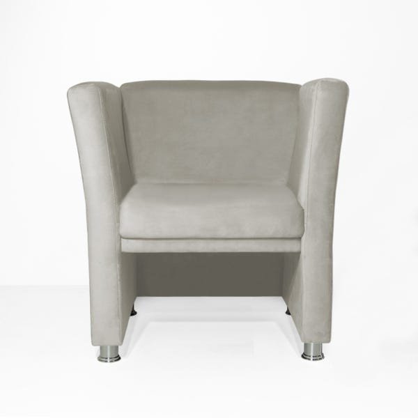 Poltrona Jade Suede Bege Sala Recepção Consultório - 2