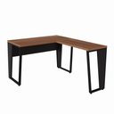 Ver imagem 2 de Mesa de Escritório em L Industrial Tampo 30mm Nogal com Preto F5 Office