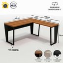 Ver imagem 6 de Mesa de Escritório em L Industrial Tampo 30mm Nogal com Preto F5 Office