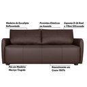 Ver imagem 3 de Sofá Decorativo Sala de Estar Lily 2 Lugares 180cm Couro Café - Gran Belo