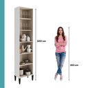 Ver imagem 4 de Paneleiro Miami 1 Porta + 1 Porta de Vidro 5 Prateleiras Carraro Branco