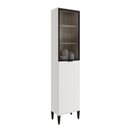 Ver imagem 1 de Paneleiro Miami 1 Porta + 1 Porta de Vidro 5 Prateleiras Carraro Branco