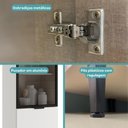 Ver imagem 6 de Paneleiro Miami 1 Porta + 1 Porta de Vidro 5 Prateleiras Carraro Branco