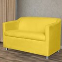 Ver imagem 2 de Namoradeira Decorativa Tilla Pés Cromados Suede Amarelo - Ds Estofados